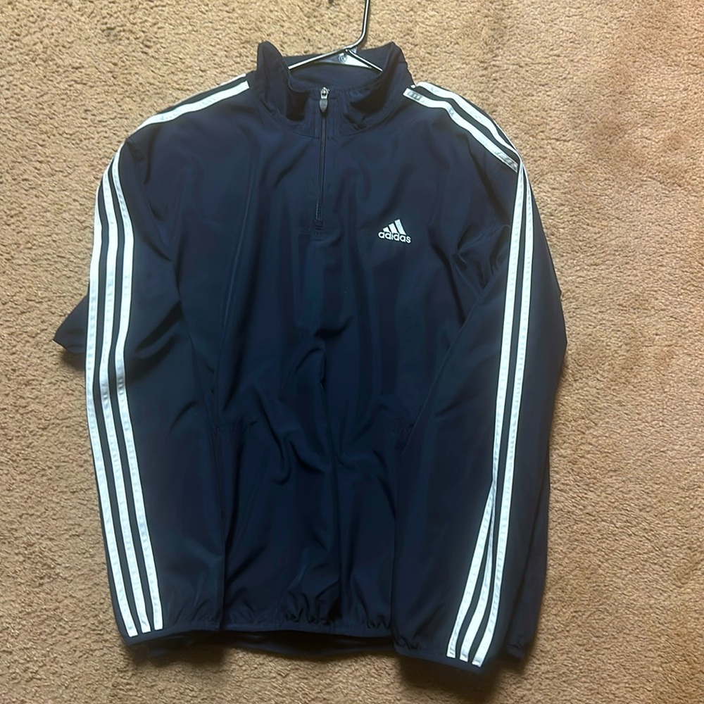 Adidas Quarter Fleece Track Warm Up Size Large